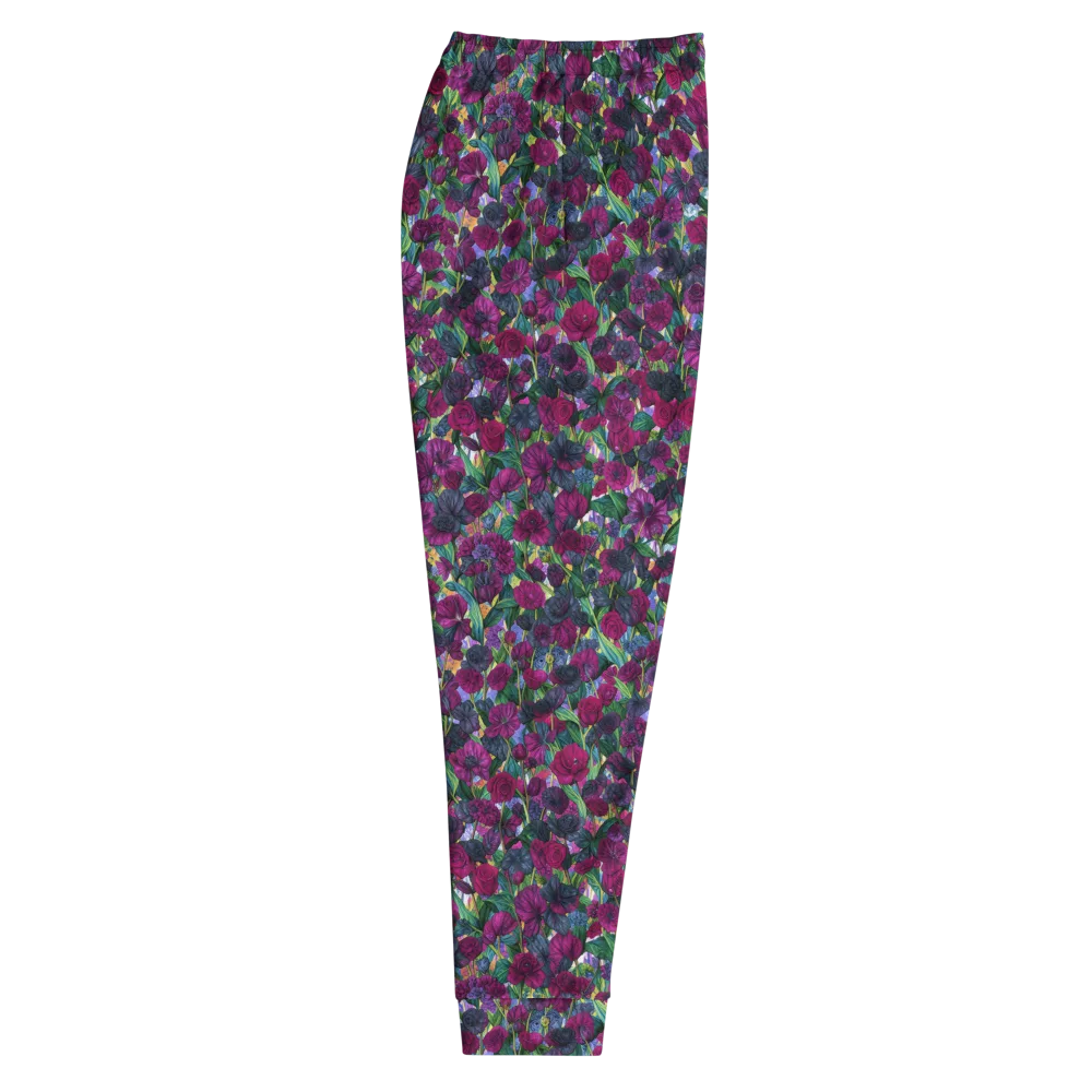 Midnight Floralia on Men's Joggers — Right