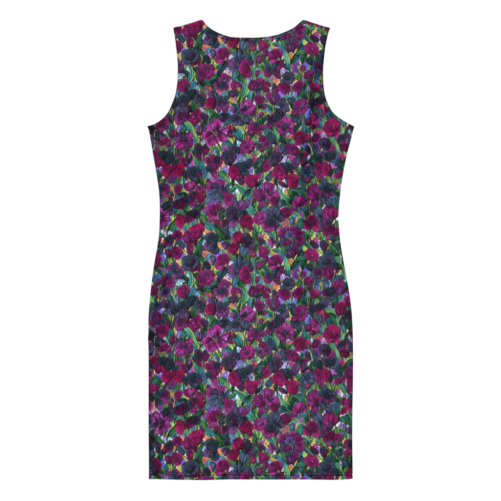 Midnight Floralia on Bodycon Dress — Back