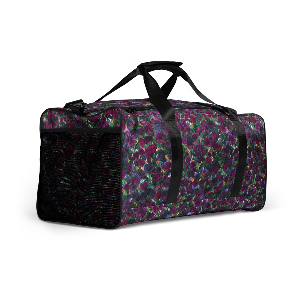 Midnight Floralia on Duffle Bag — Right Front