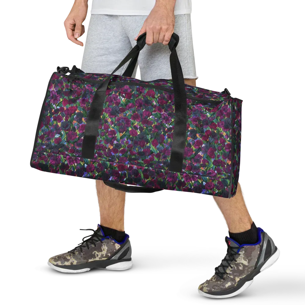 Midnight Floralia on Duffle Bag — Front
