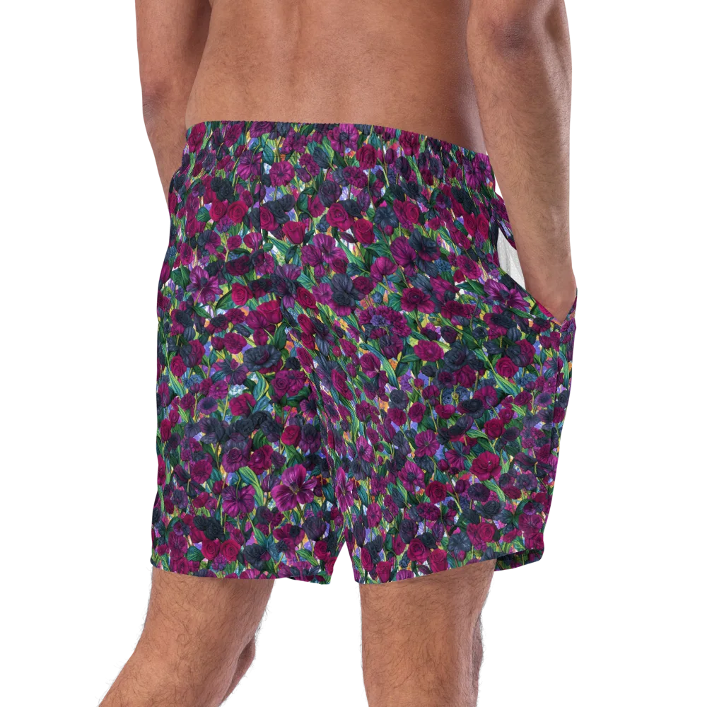 Midnight Floralia on Swim Trunks — Right Back