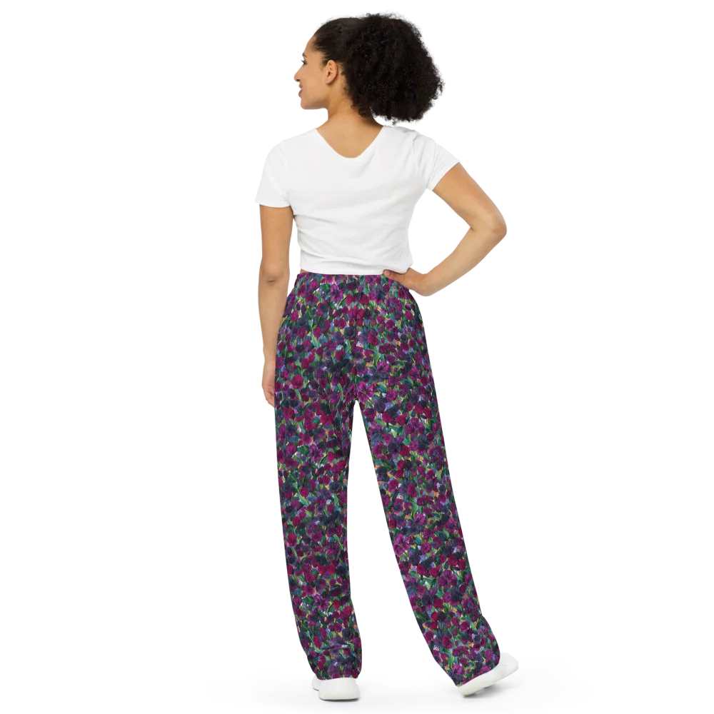 Midnight Floralia on Wide-Leg Pants — Back