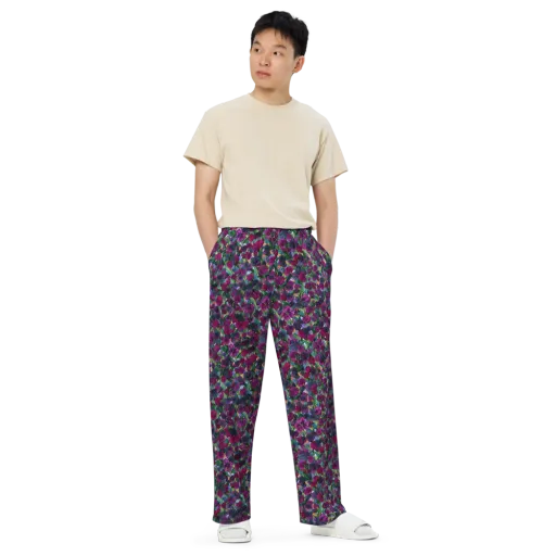 Midnight Floralia on a Wide-Leg Pants