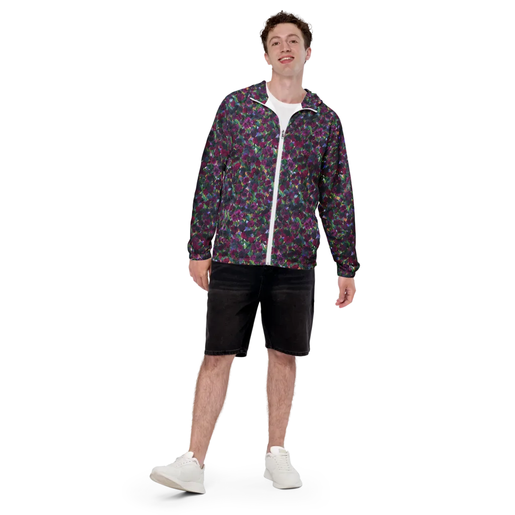 Midnight Floralia on Men's Windbreaker — Front
