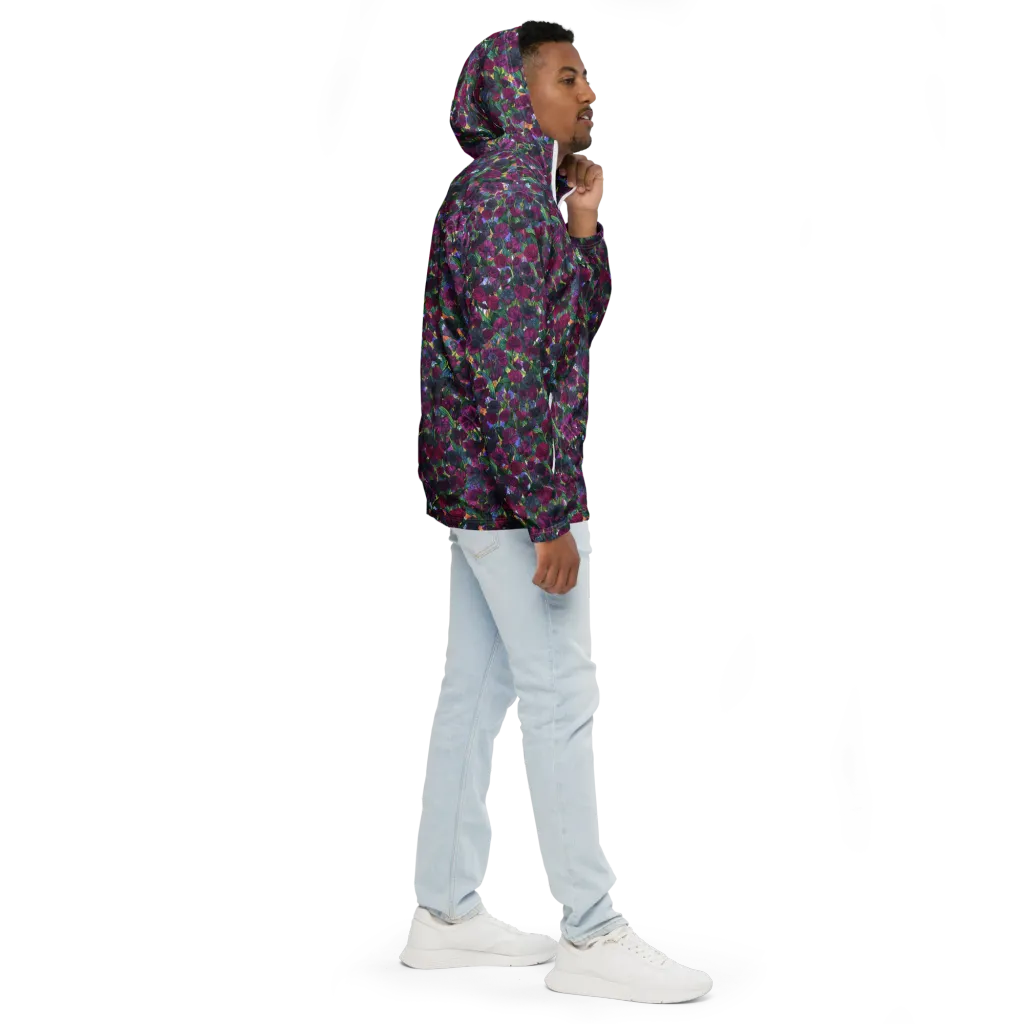 Midnight Floralia on Men's Windbreaker — Right