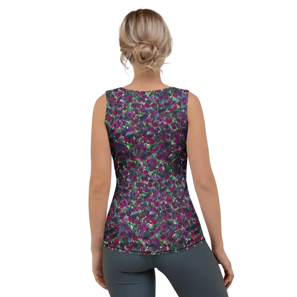 Midnight Floralia on Women's Tank Top — Back