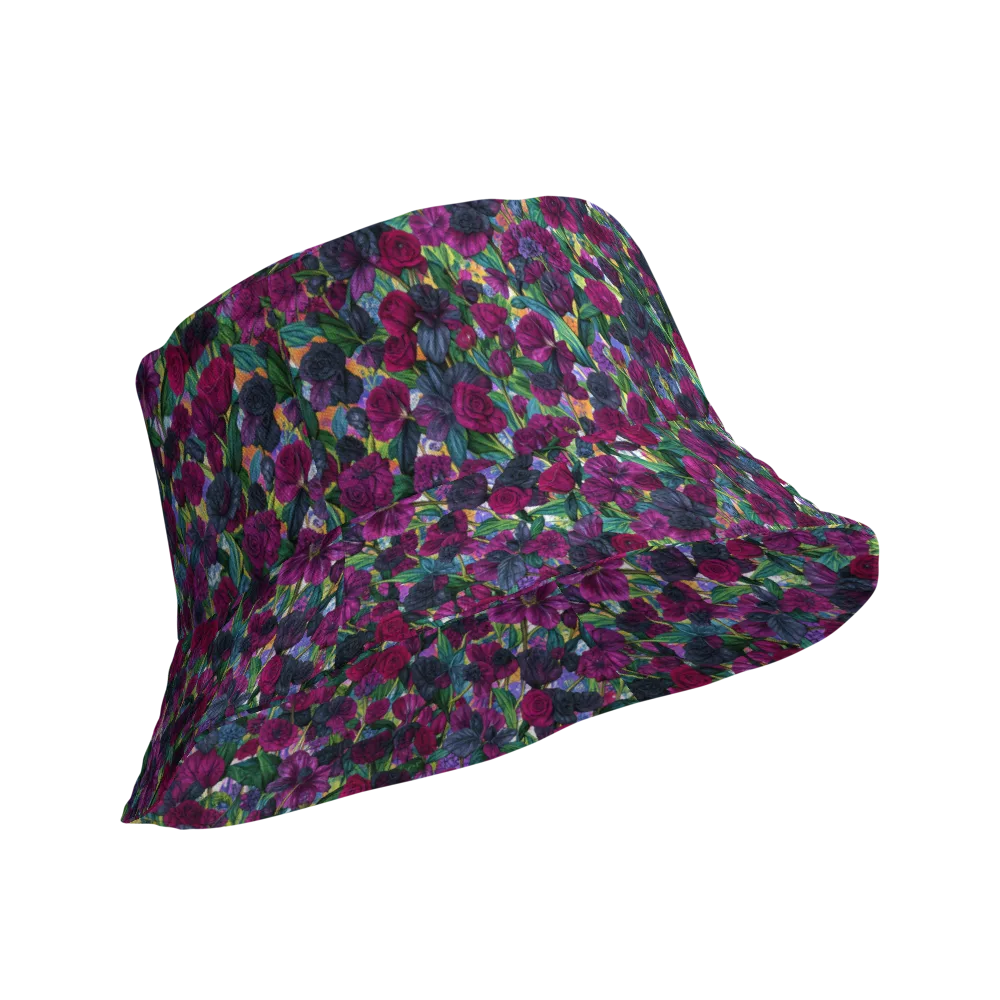Midnight Floralia on Reversible Bucket Hat — Product details Outside