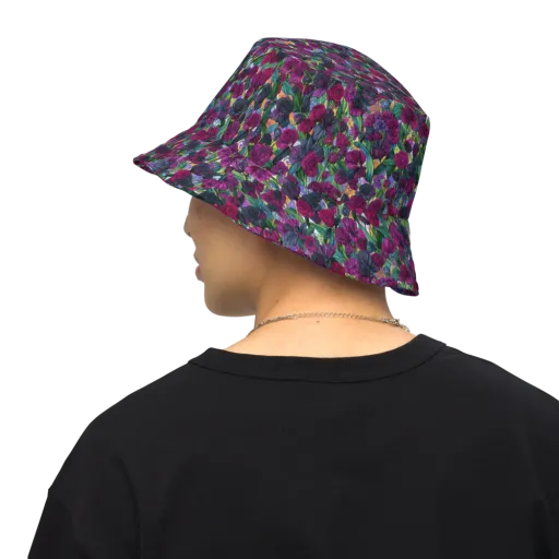 Midnight Floralia on a Reversible Bucket Hat