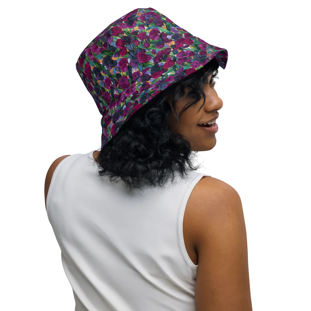 Midnight Floralia on Reversible Bucket Hat — Right Outside