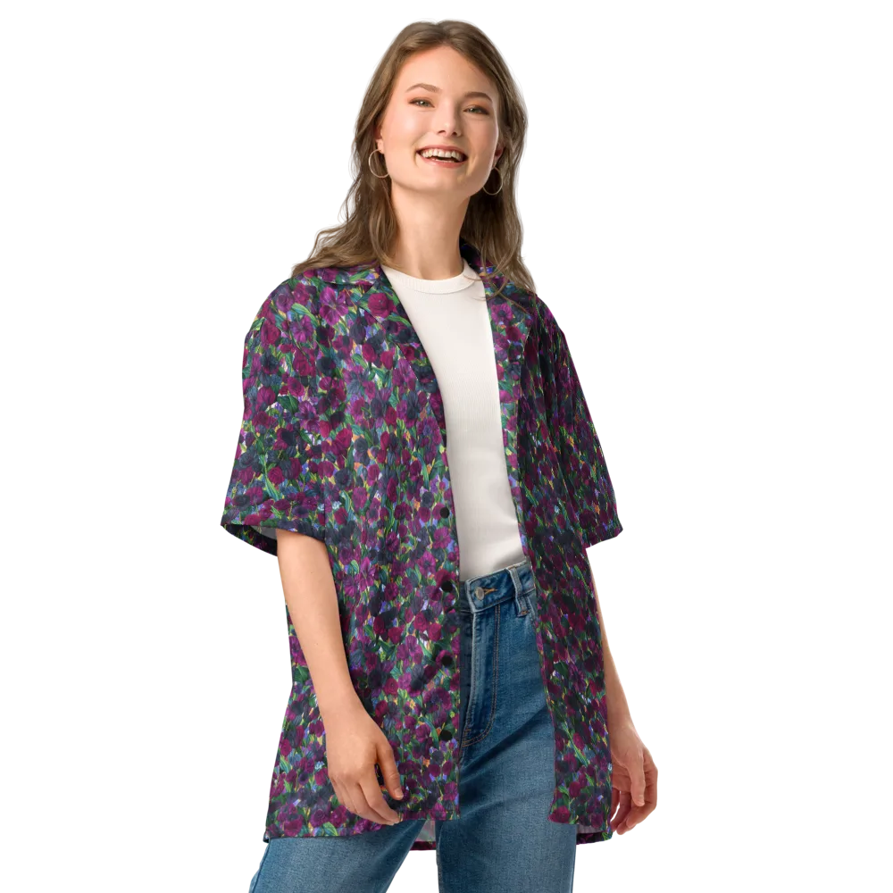 Midnight Floralia on Button Shirt — Front