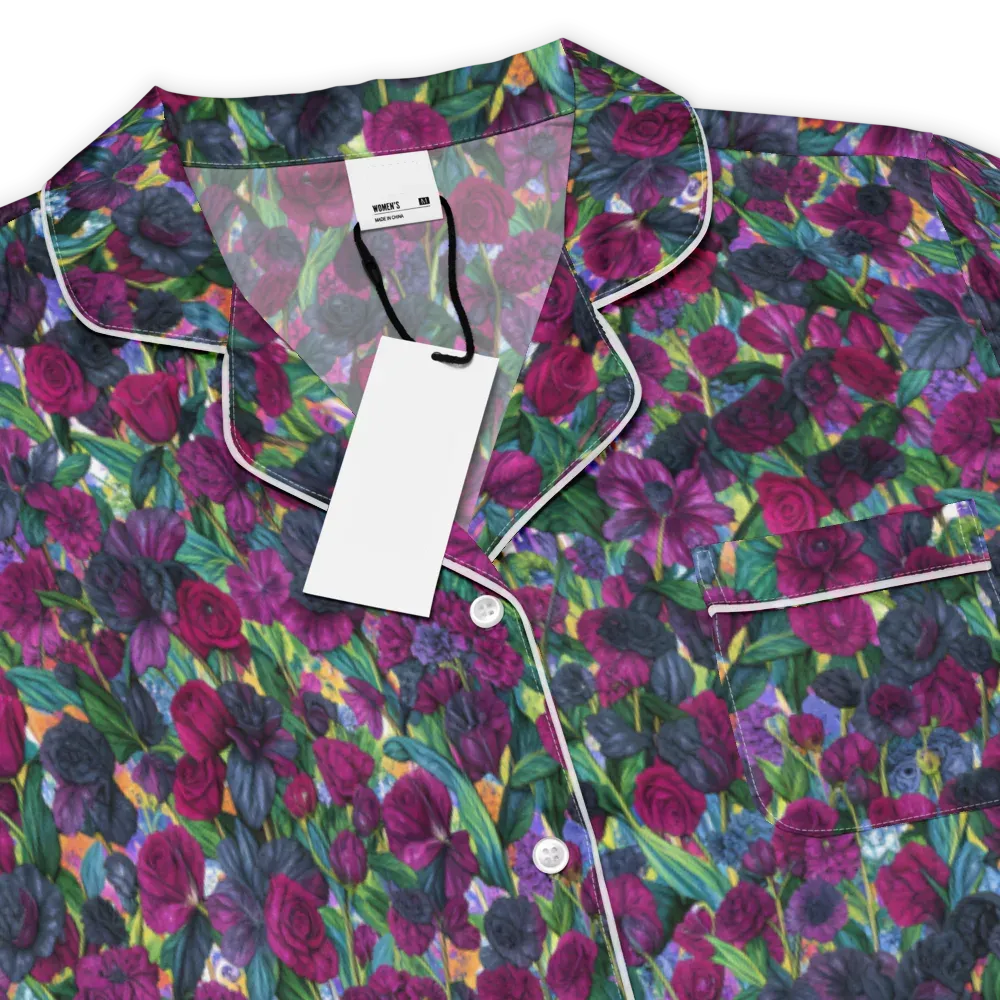 Midnight Floralia on Women's Short Sleeve Pajama Top — Product details