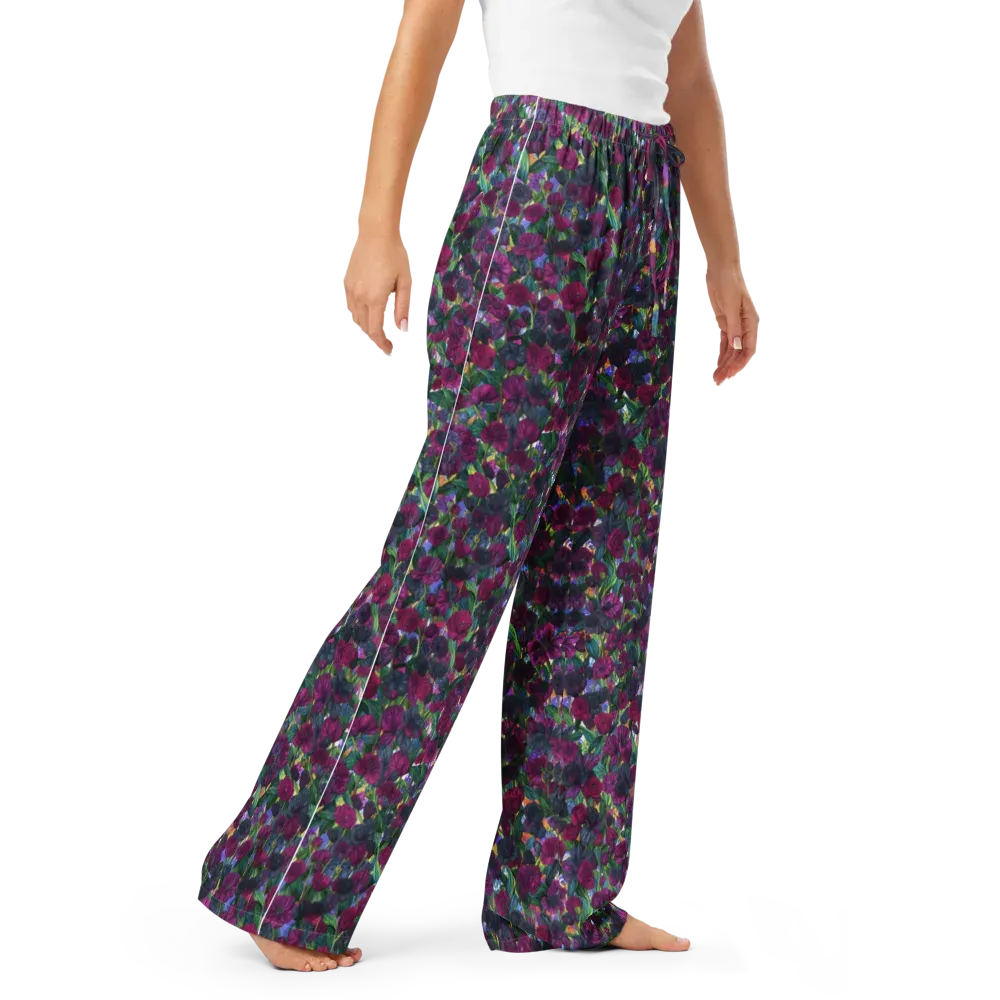 Midnight Floralia on Women's Pajama Pants — Right Front