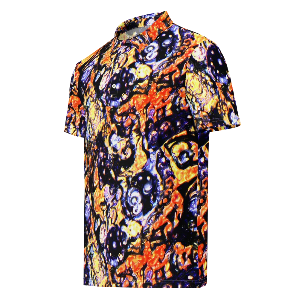 Inferno Bloom on Men's Slim Fit Polo Shirt — Left Front