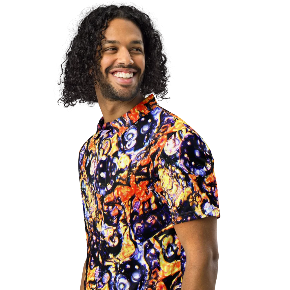 Inferno Bloom on Men's Slim Fit Polo Shirt — Left Front