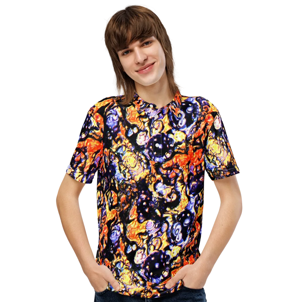 Inferno Bloom on Men's Slim Fit Polo Shirt — Front