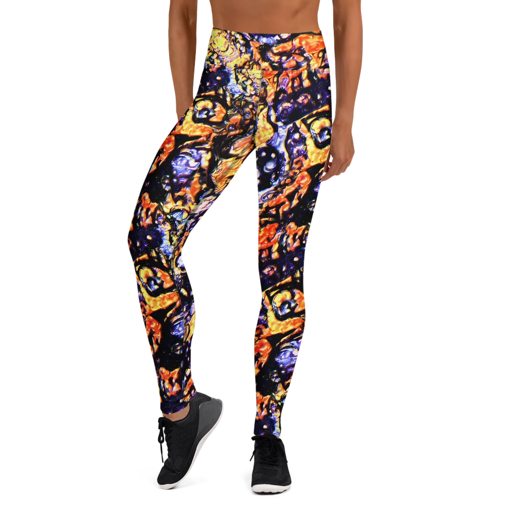 Inferno Bloom on Yoga Leggings — Front
