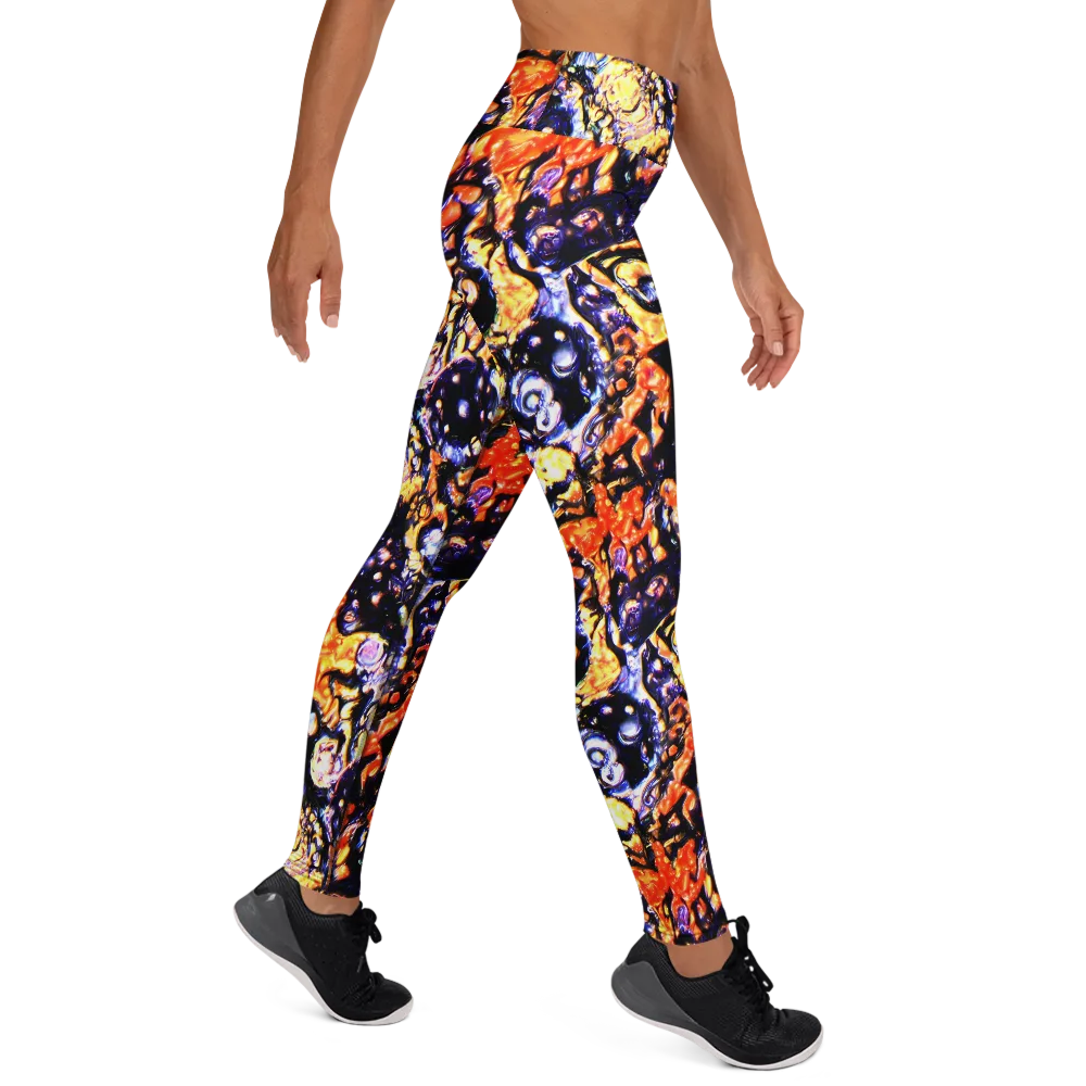 Inferno Bloom on Yoga Leggings — Right