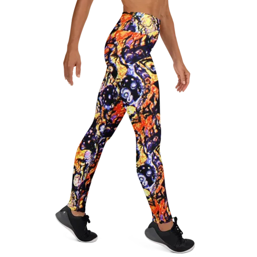 Inferno Bloom on a Yoga Leggings