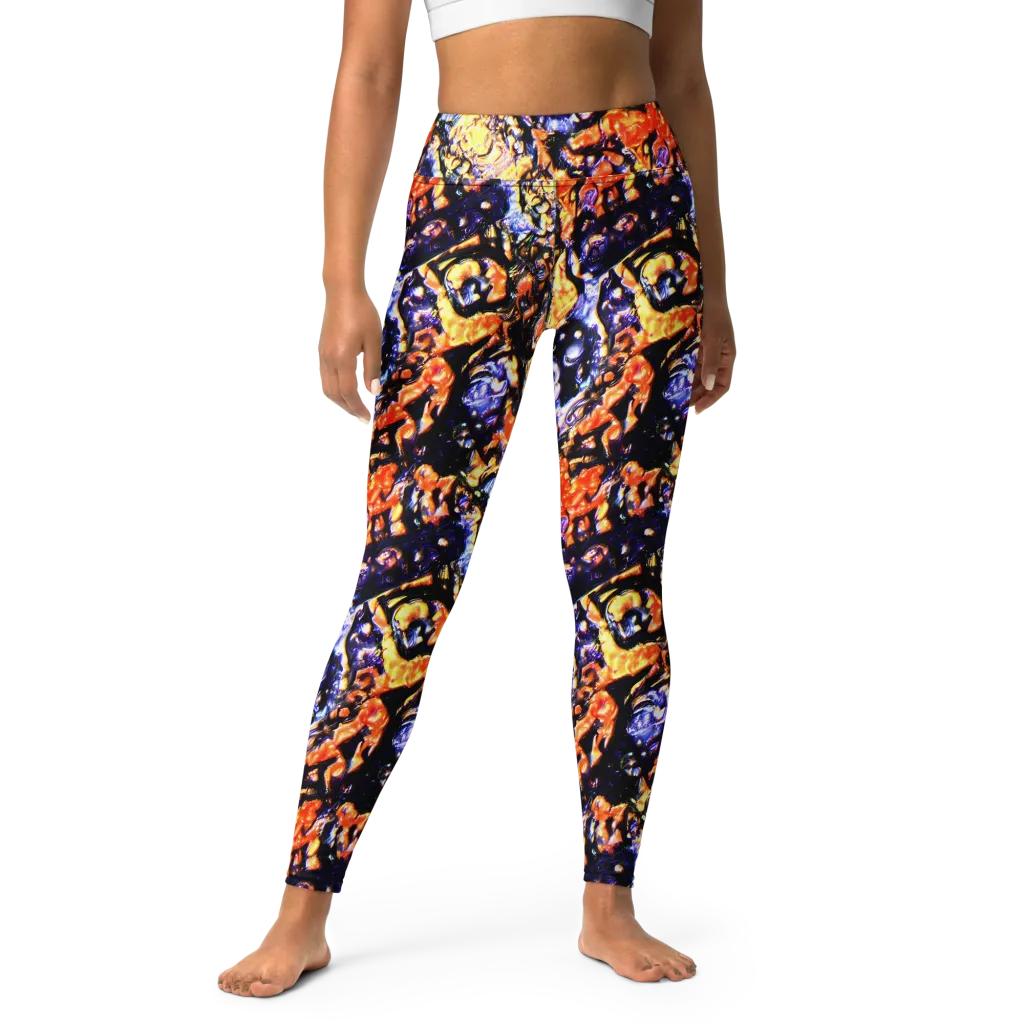 Inferno Bloom on Yoga Leggings — Front