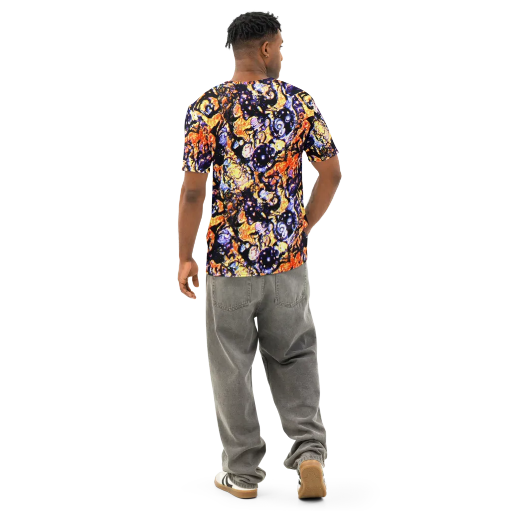 Inferno Bloom on Men's Cotton Crew Neck T-Shirt — Back