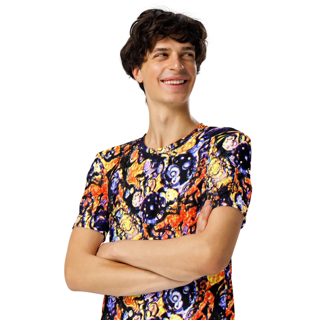 Inferno Bloom on Men's Crew Neck T-Shirt — Left Front