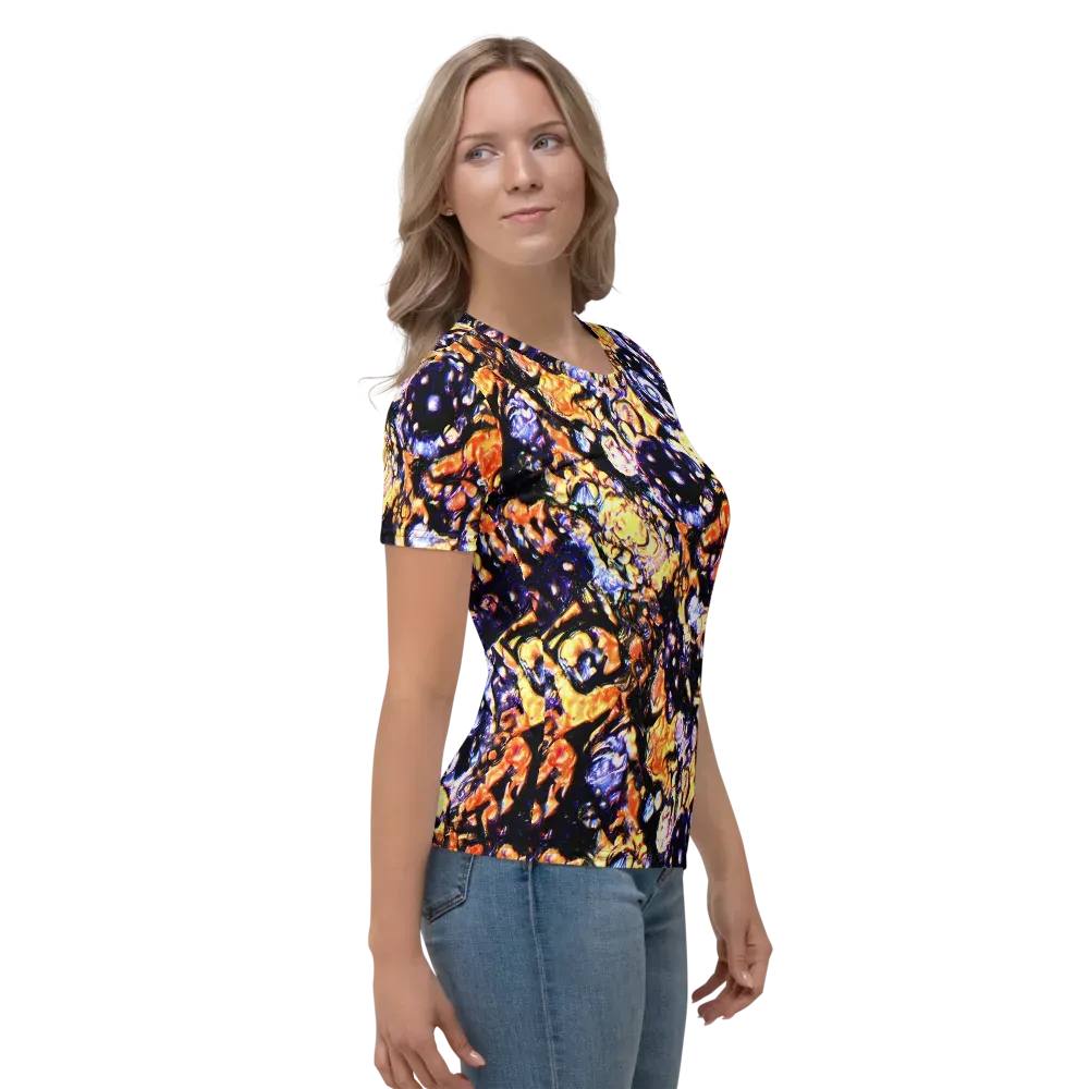 Inferno Bloom on Women's Crew Neck T-Shirt — Right