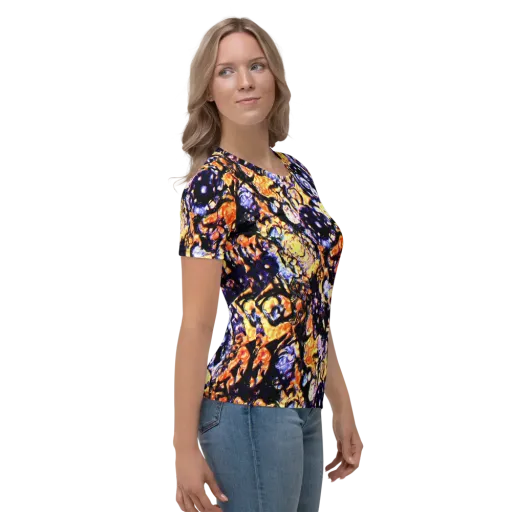 Inferno Bloom on a Women's Crew Neck T-Shirt