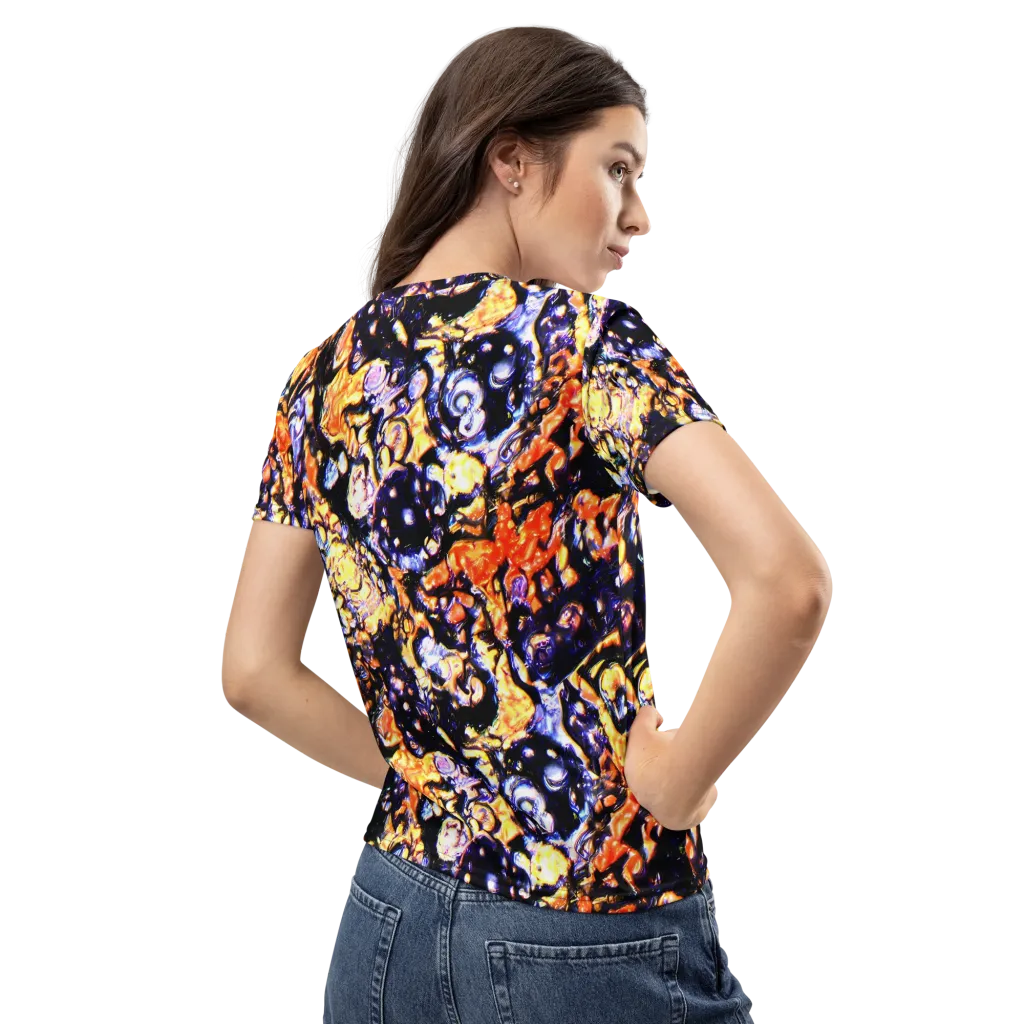 Inferno Bloom on Women's Crew Neck T-Shirt — Back