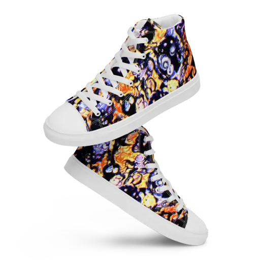 Inferno Bloom on a Women's High Top Canvas Shoes