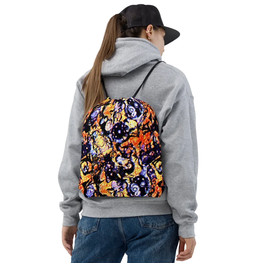 Inferno Bloom on Drawstring Bag — Front