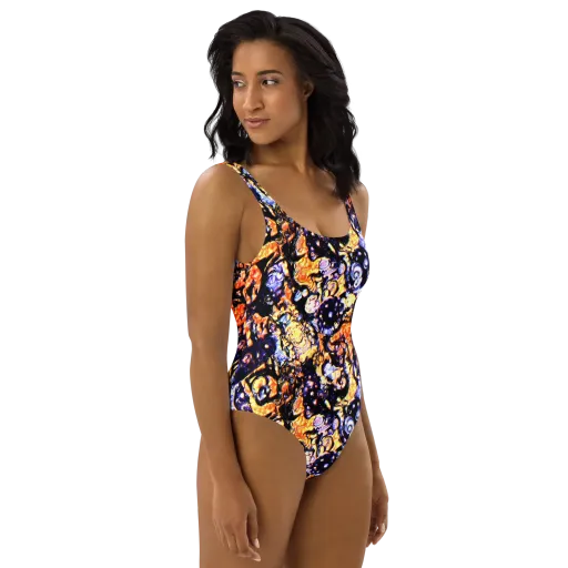 Inferno Bloom on a One-Piece Swimsuit