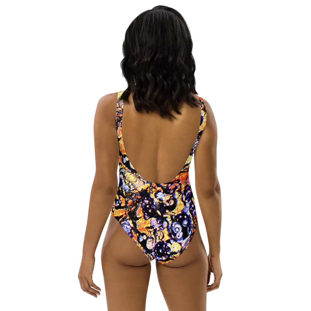 Inferno Bloom on One-Piece Swimsuit — Back