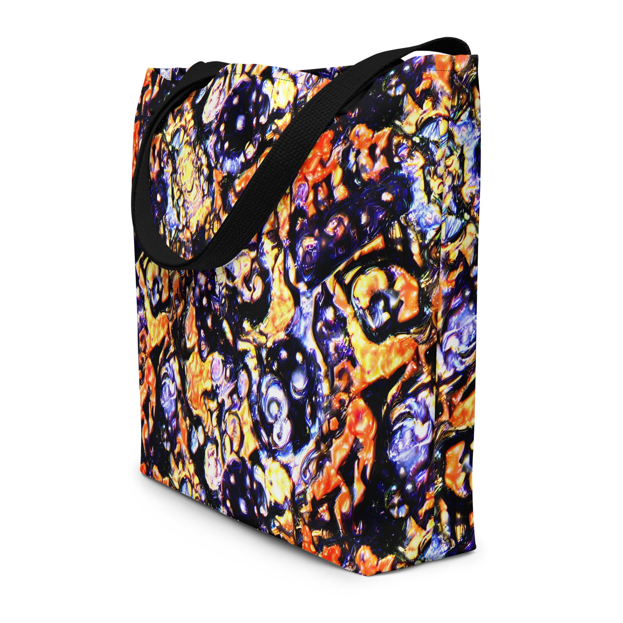 Inferno Bloom on Large Tote Bag W/ Pocket — Front