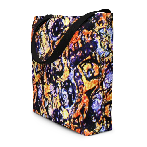Inferno Bloom on a Large Tote Bag W/ Pocket