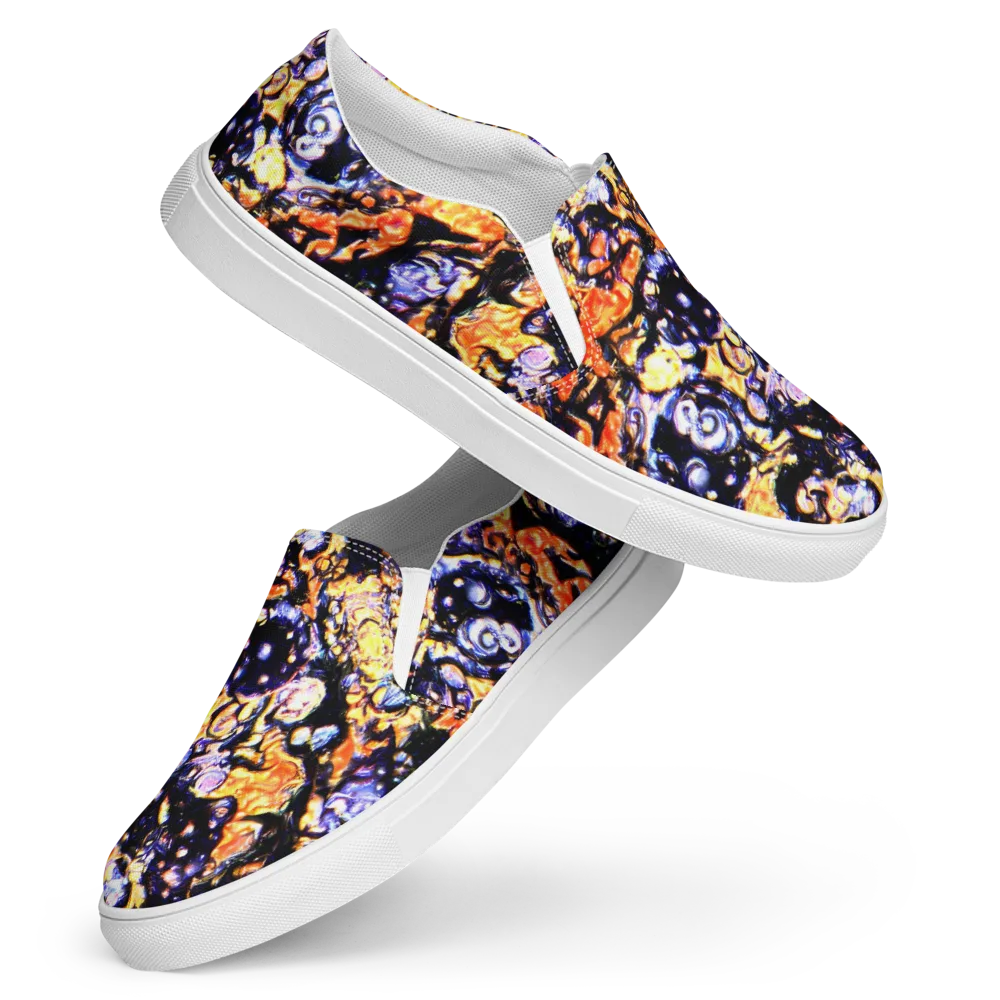 Inferno Bloom on Women's Slip-On Canvas Shoes — Front