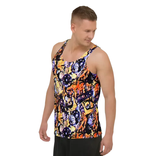 Inferno Bloom on a Men's Tank Top
