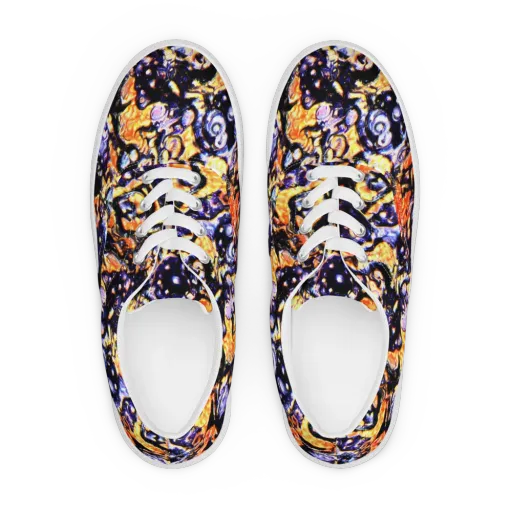 Inferno Bloom on a Men's Lace-Up Canvas Shoes