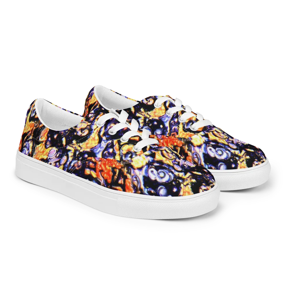 Inferno Bloom on Men's Lace-Up Canvas Shoes — Right Front