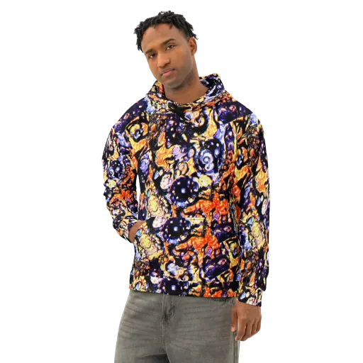 Inferno Bloom on a Cotton Hoodie