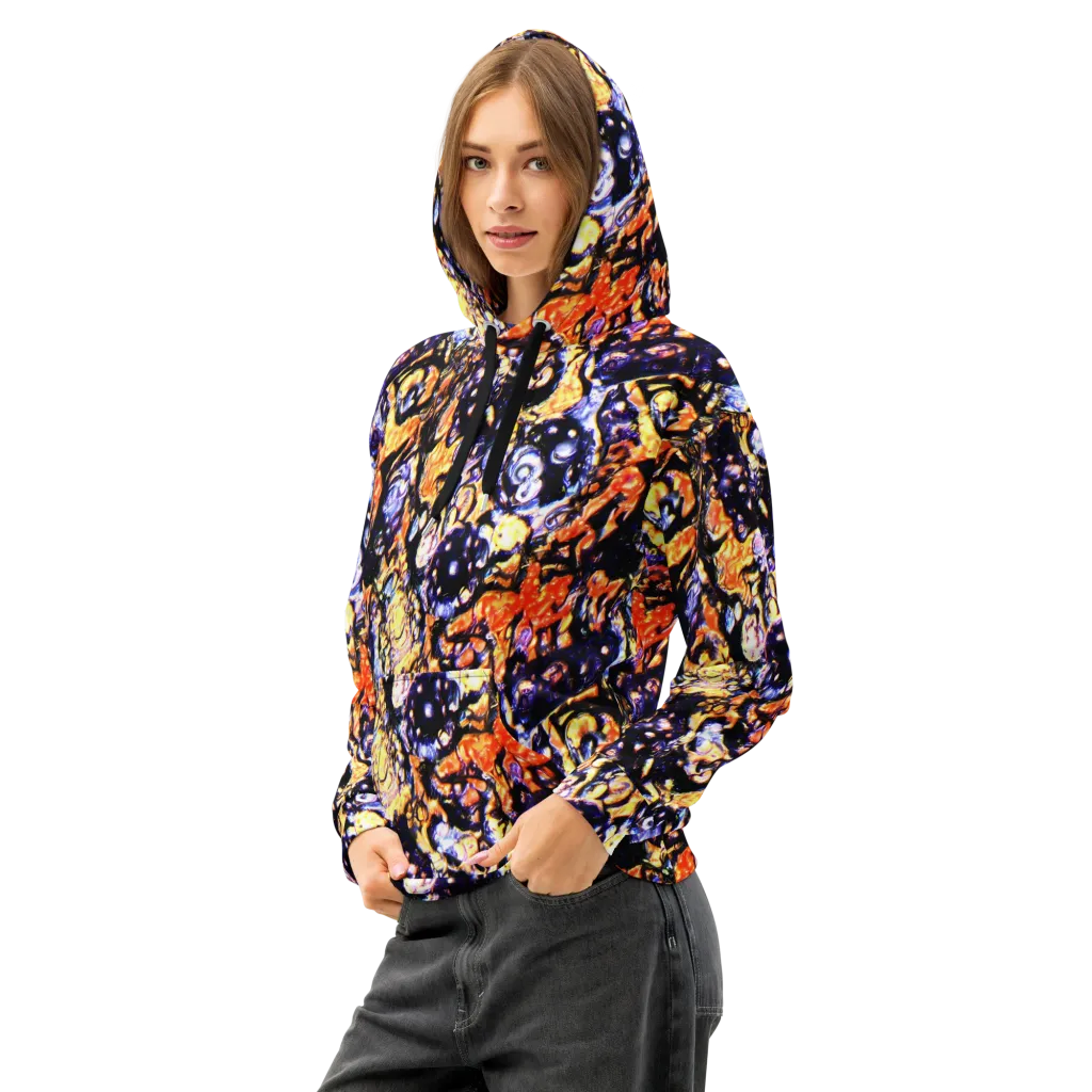 Inferno Bloom on Cotton Hoodie — Left Front