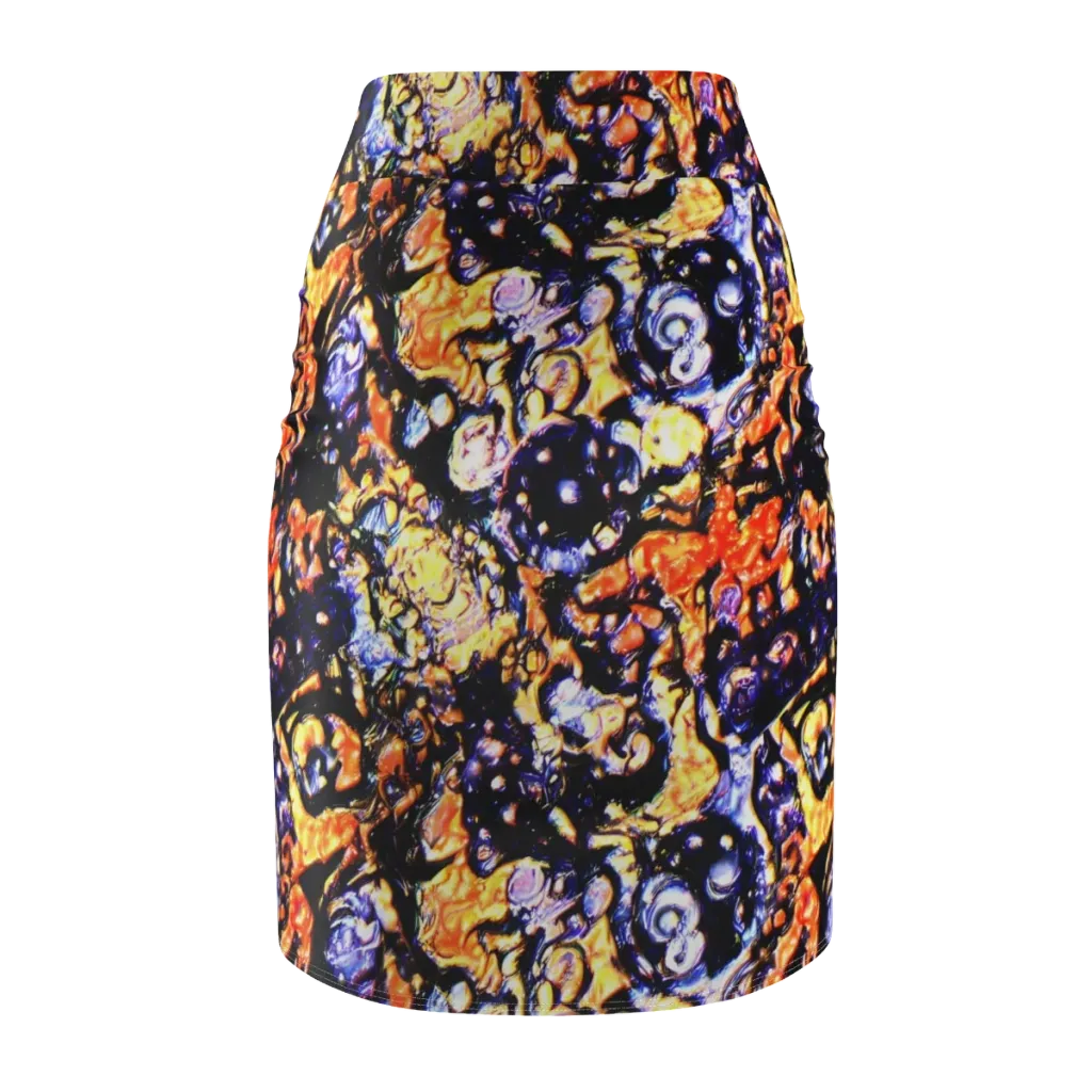 Inferno Bloom on Pencil Skirt — Back