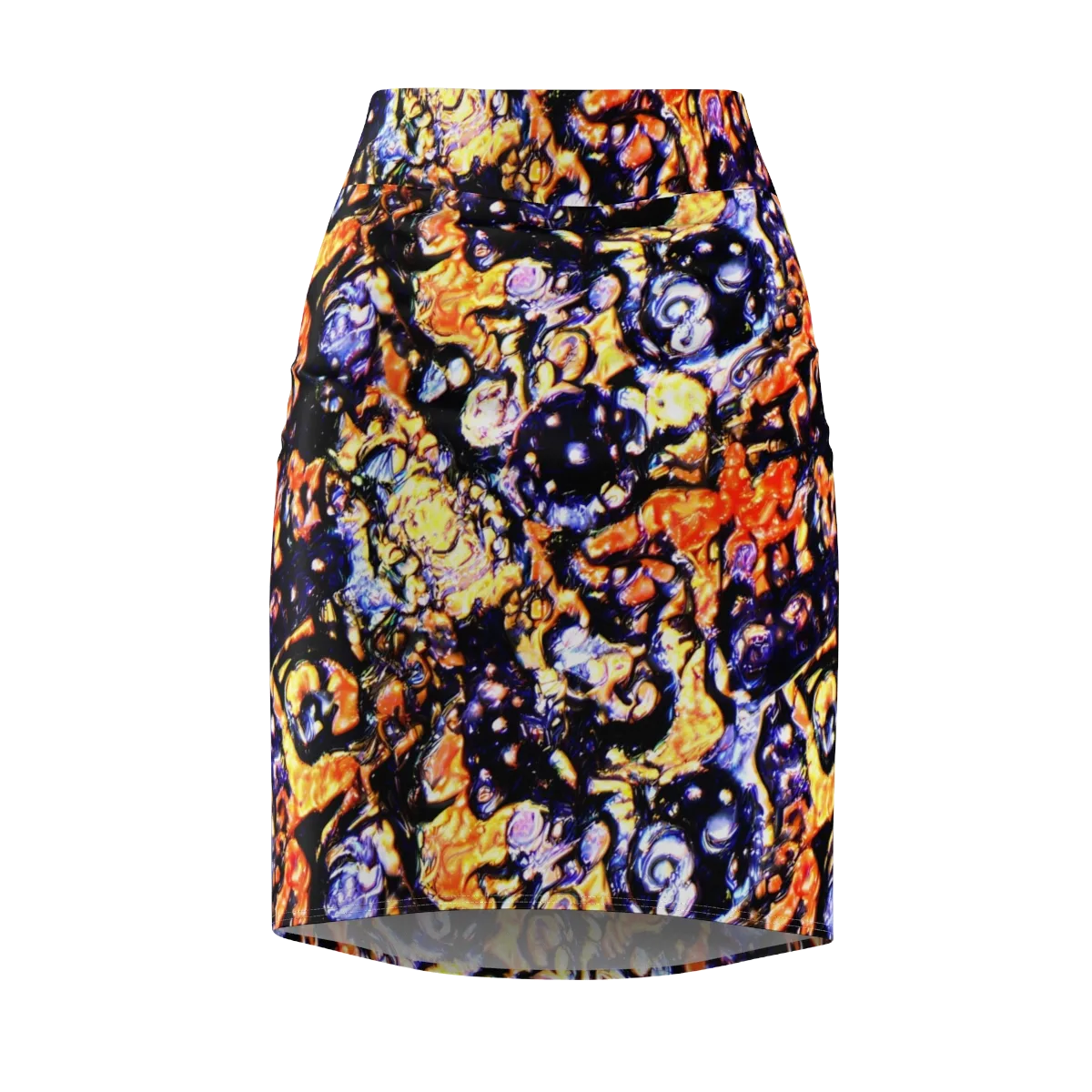 Inferno Bloom on Pencil Skirt — Front