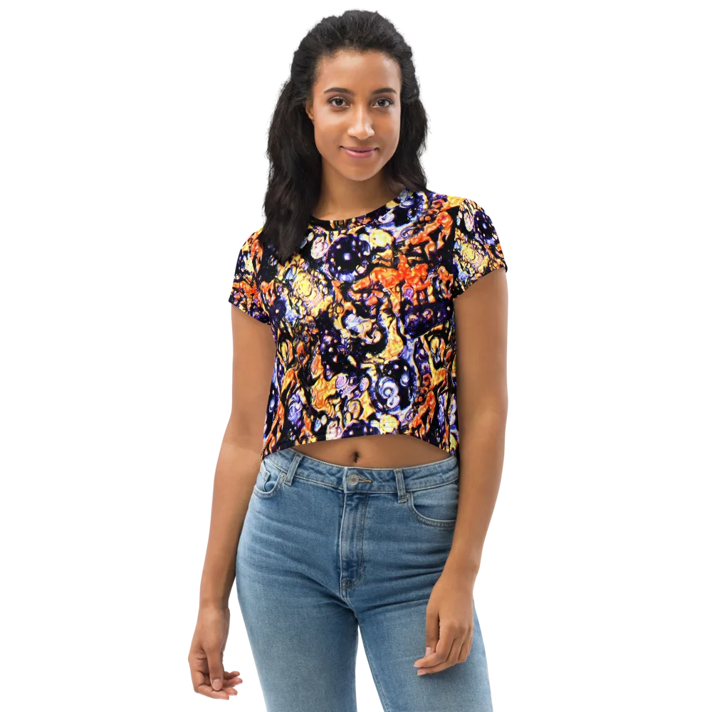 Inferno Bloom on Crop Tee — Front