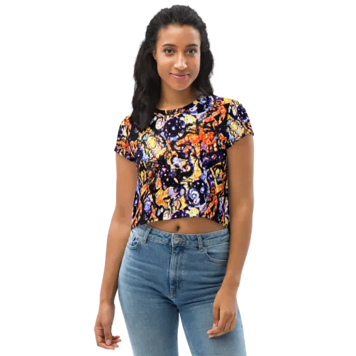 Inferno Bloom on a Crop Tee