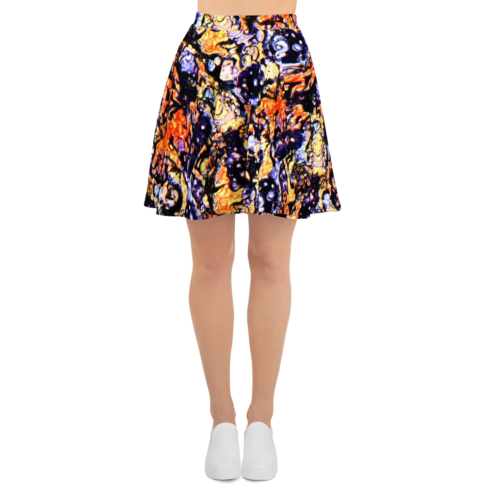 Inferno Bloom on Skater Skirt — Front