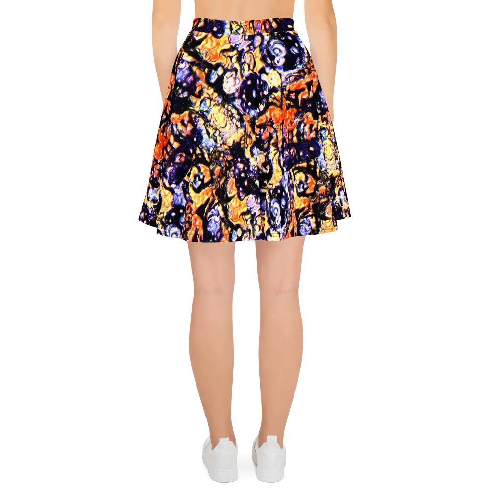 Inferno Bloom on Skater Skirt — Back