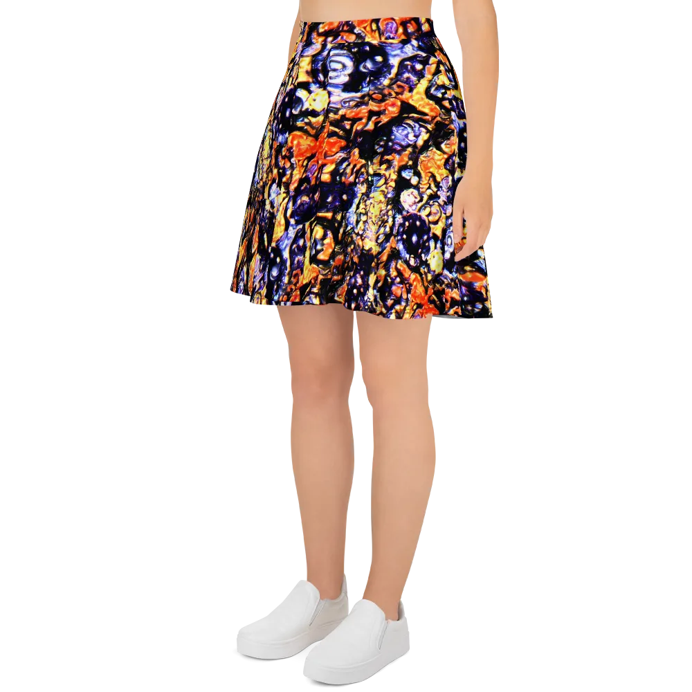 Inferno Bloom on Skater Skirt — Left