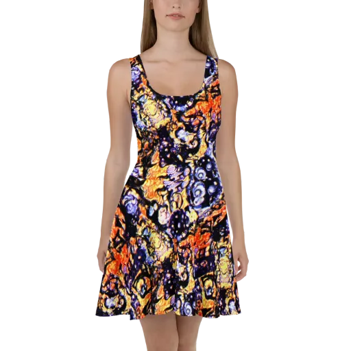 Inferno Bloom on a Skater Dress