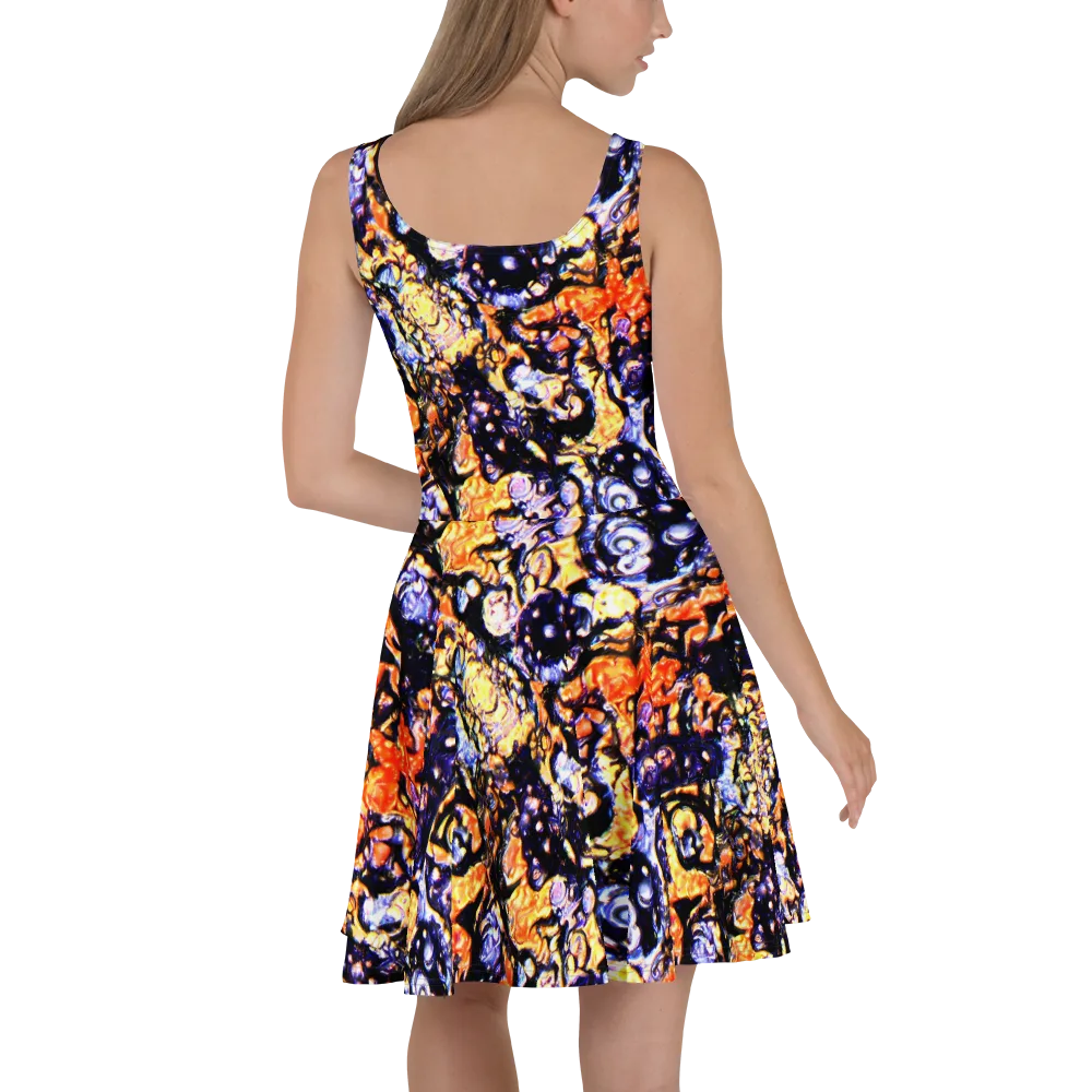 Inferno Bloom on Skater Dress — Back