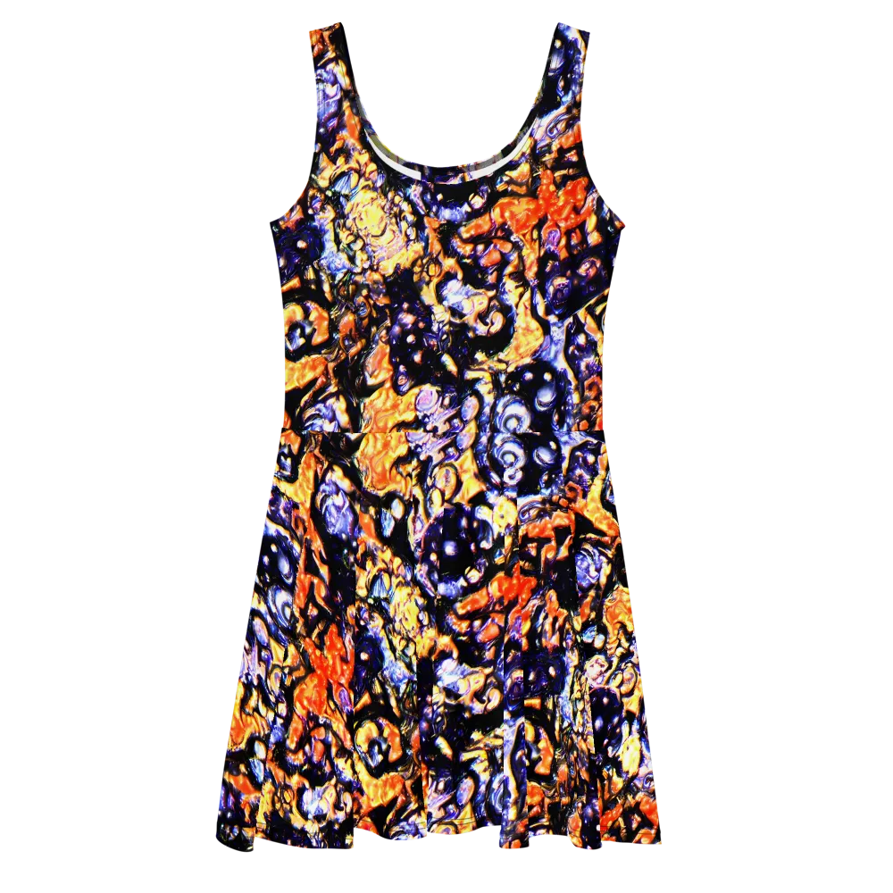 Inferno Bloom on Skater Dress — Front